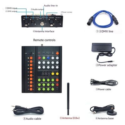 Controller DMX inalámbrico de 433MHz 10 Zona para el control de iluminación del escenario Control inalámbrico de pulsera LED