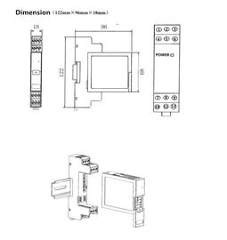Carril actual del dinar del convertidor de señal de entrada de la serie de LS-THG-IP que monta la fuente de alimentación de DC24V